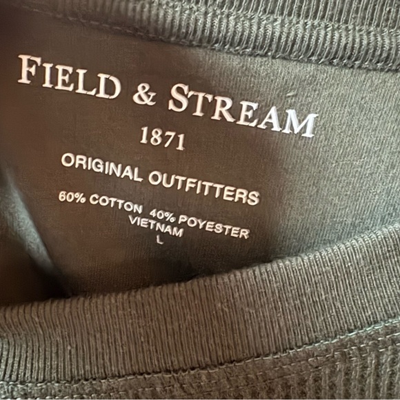 NEW Mens Field & Stream Thermal Waffle Long Sleeve Crew Neck Forest Green Sz L - Picture 2 of 12
